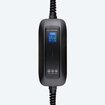 BESEN Portable Level 2 EV Charger PCD032 with digital display and control buttons.