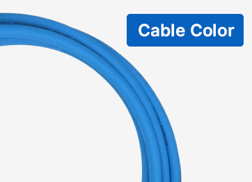 Blue EV charger cable showcasing BESEN's customizable cable color options, including standard black and additional colors available upon request.